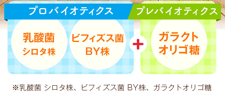 ※乳酸菌 シロタ株、ビフィズス 菌BY株、ガラクトオリゴ糖
